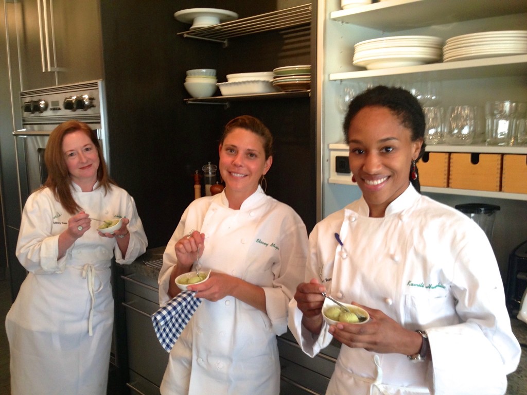 Test Kitchen chefs: Charlotte Martory, Stacey Meyer, Kamili Hemphill. Photo courtesy of Emeril Lagasse.