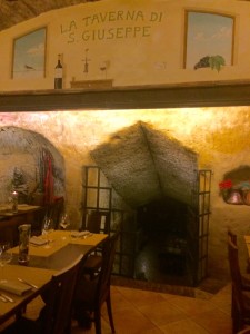 La Taverna di San Giuseppe - Authentic Tuscan cooking. Be sure to visit the centuries-old wine cellar, sculpted and carved by hand. Photo by Marla Norman.