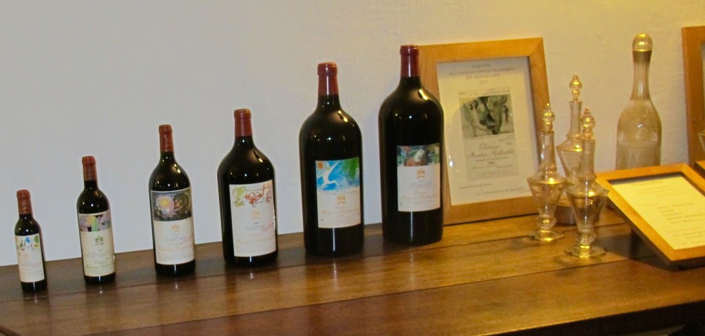 Illustrated labels, from well-known artists, for Mouton Rothschild. Photos by Marla Norman.