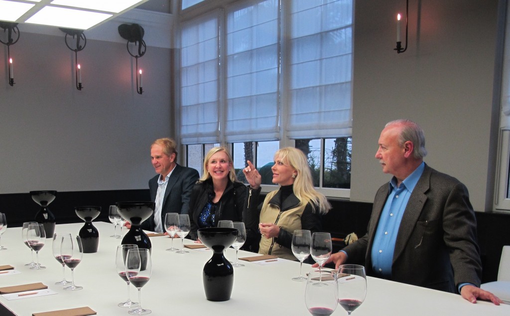 Phil and Deena Cossich along with Dana and Glenn Armentor enjoy a tasting at Cos Cos d’Estournel. Photo by Marla Norman.
