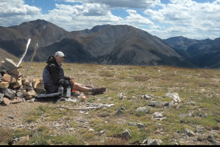 Our favorite lunch spot, atop Hope Pass after a strenuous climb. Photo by Paul Hedquist.