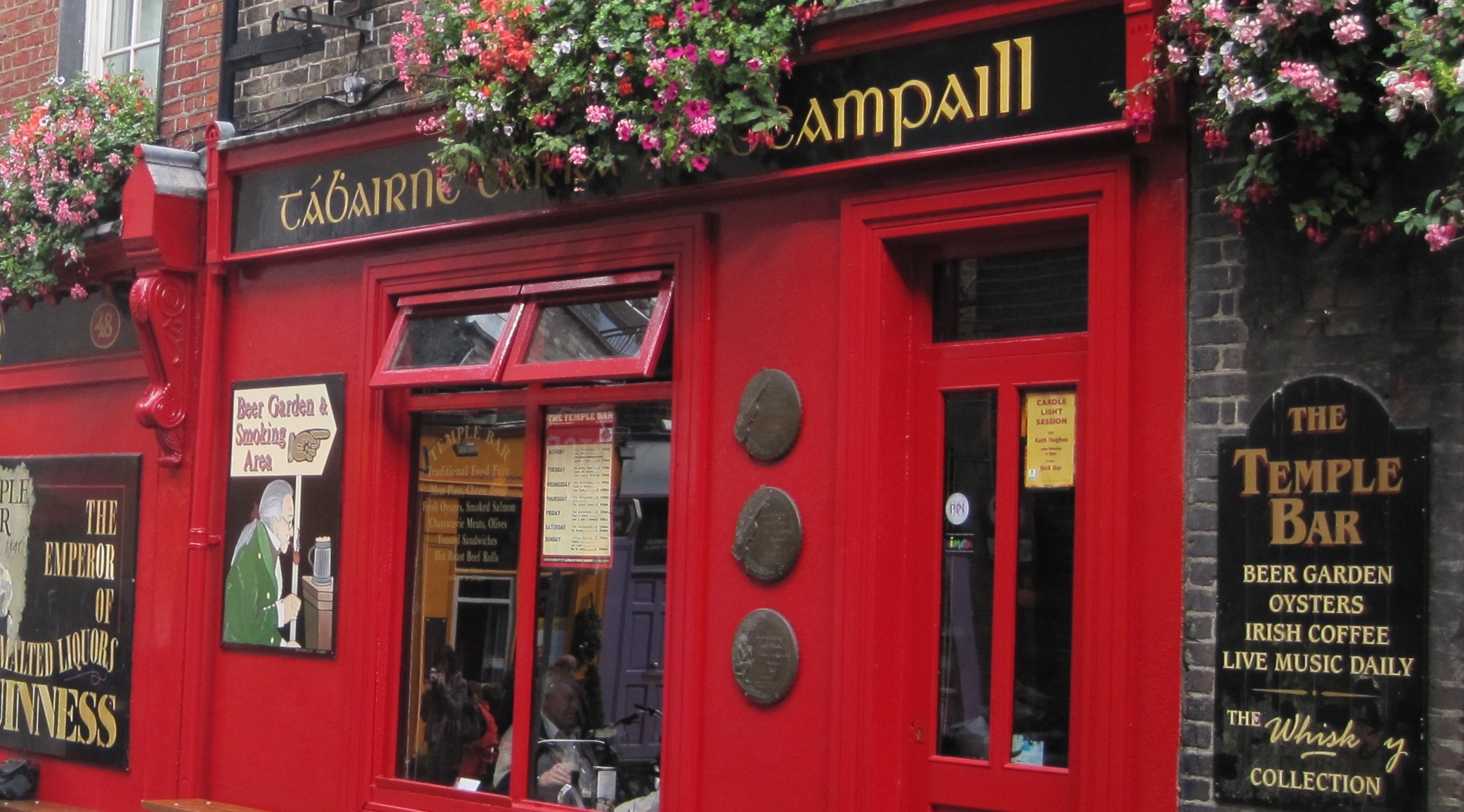 Dublin's famous Temple Bar - what better place to sample Irish beer!