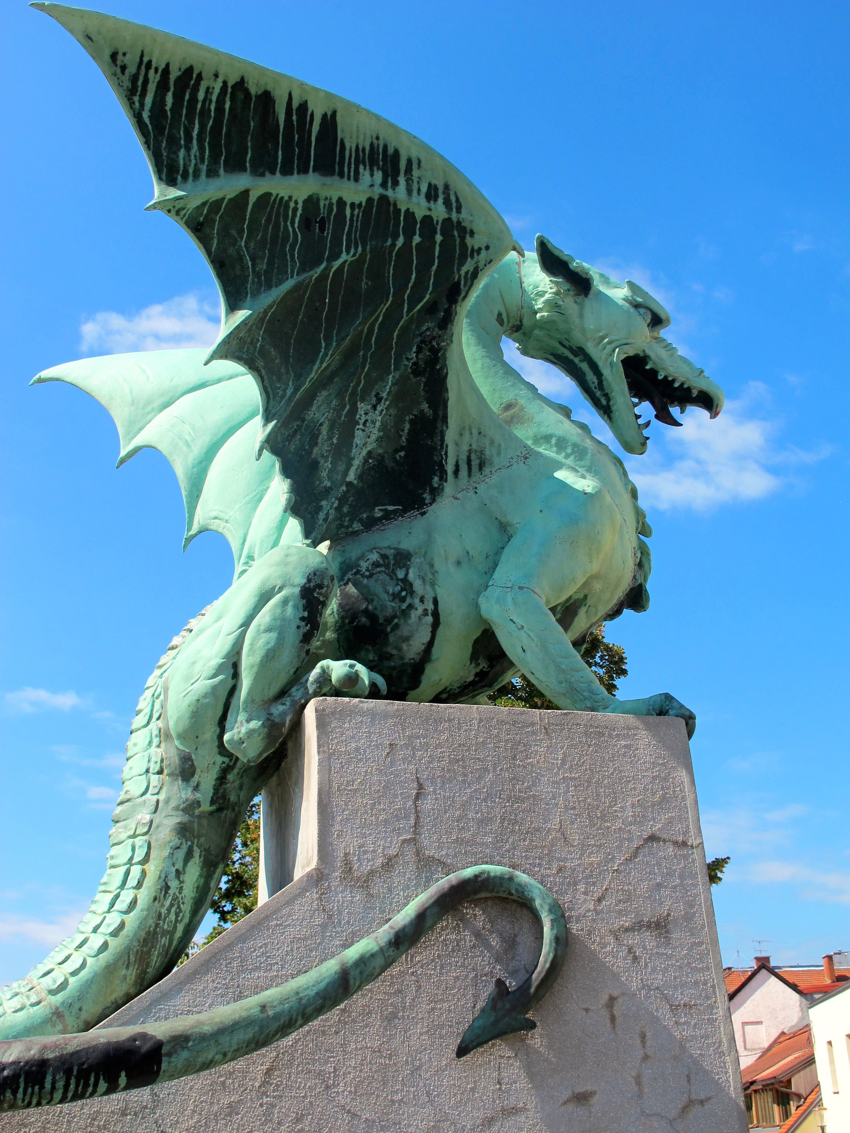 Ferocious dragons guard the bridges of Ljubljana.