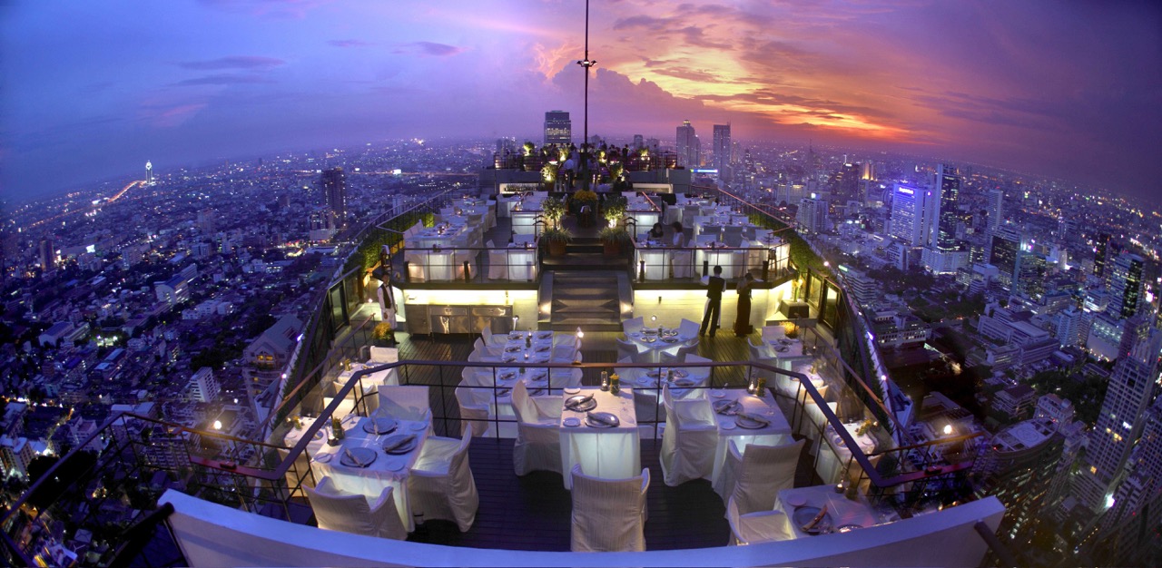 Vertigo Bar and dizzying views of Bangkok. Courtesy of Banyan Tree Hotels.