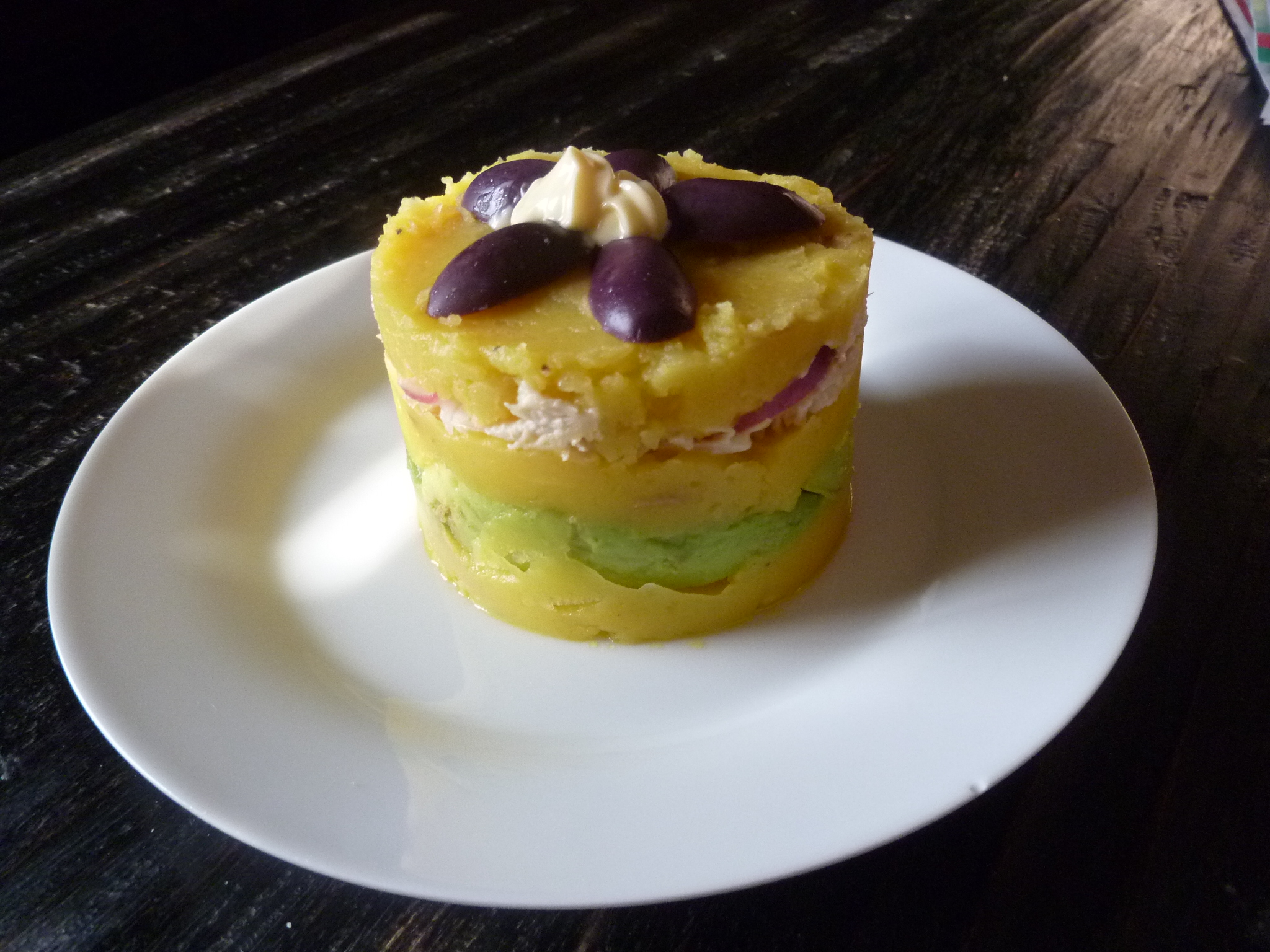 Causa Limena: one of the most popular of the traditional Peruvian dishes. Photo courtesy of Veronica Cervera. 