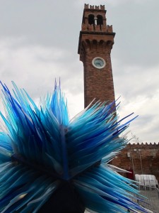 Clock tower at Murano, and beautifully-crafted glass. Photo by Marla Norman.