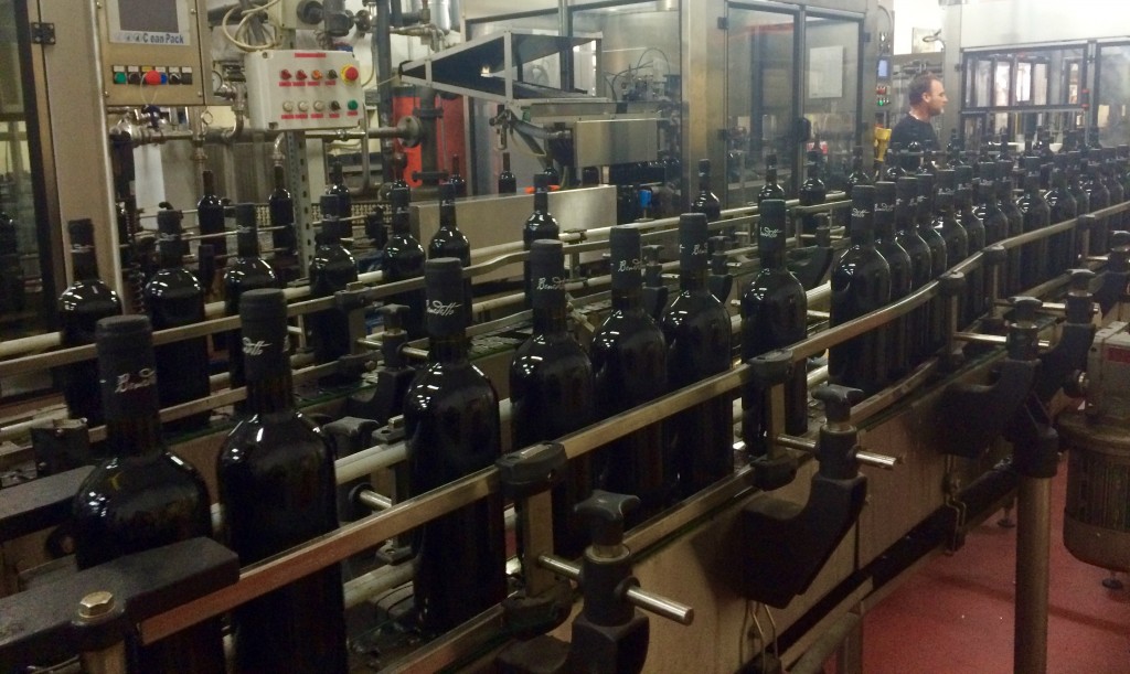Wines being bottled at the Trambusti facility in Florence. Photo by Marla Norman.