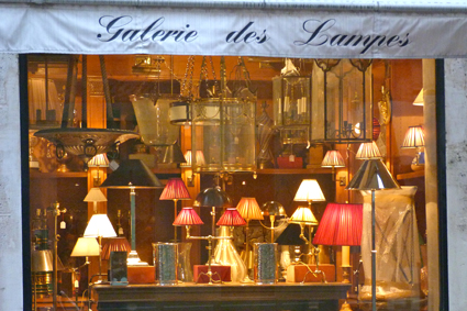Galerie des Lampes, one of the many small but chic antique stores on the Left Bank. Photo by Arnaud Chevalier