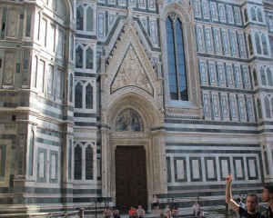 Exterior facade of the Duomo, currently under restoration. Photo by Marla Norman