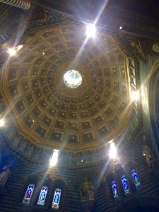 Detail of the intricate dome as well as the stained glass windows, which are the oldest in Italy. Photo by Marla Norman. 