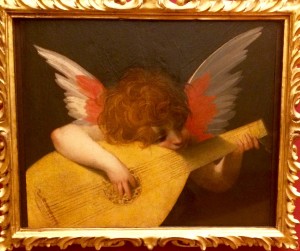 Musical Angel by Giovan Battista di Jacopo. Known for his bright red hair, the artist - who was from Florence - was nicknamed "Rosso Fiorentino.” He spent most of his life in France, where he introduced Florentine style to the School of Fontainebleau. This sweet portrait of and angel is presumed to be a study for a larger painting, but Jacopo seemed to have a knack for cute cherubs. Photo by Marla Norman.