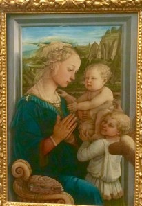 One of the most admired paintings of the Renaissance is this Madonna with Child and Two Angels by Filippo Lippi. The work has also generated much speculation about who may have served as the model for the Madonna. Filippo Lippi was a Carmelite monk who fell in love with a nun, Lucrezia Buti. Many assume she was the inspiration for the work. Lucrezia and Filippo had two children, including Filippino Lippi, who also became a brilliant painter, who in turn taught Sandro Botticelli. Photo by Marla Norman.