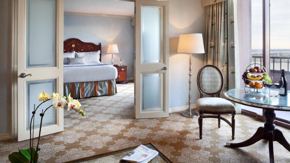 Luxurious guest suites. Photo courtesy of the Windsor Court Hotel.