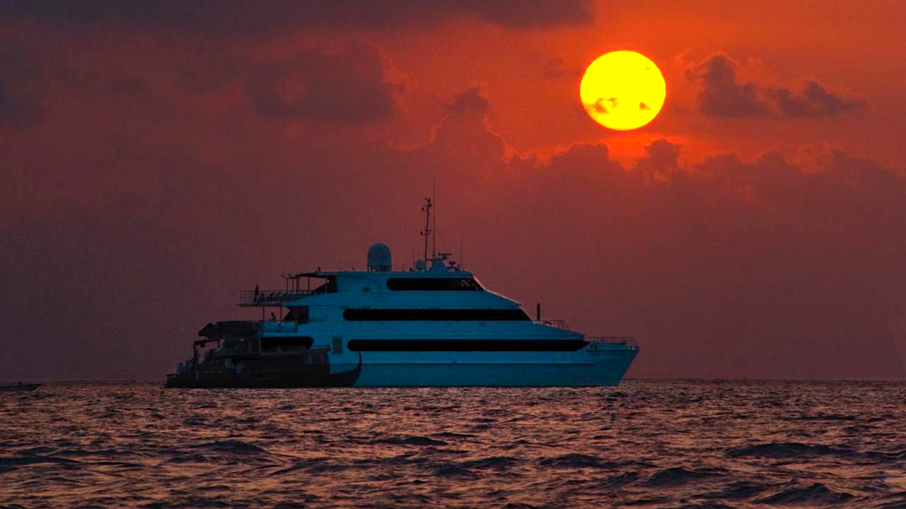 The Explorer is a 129-foot (39 meter) catamaran that accomodates 22 guests. Photo courtesy of Four Sesons Resorts Maldives.