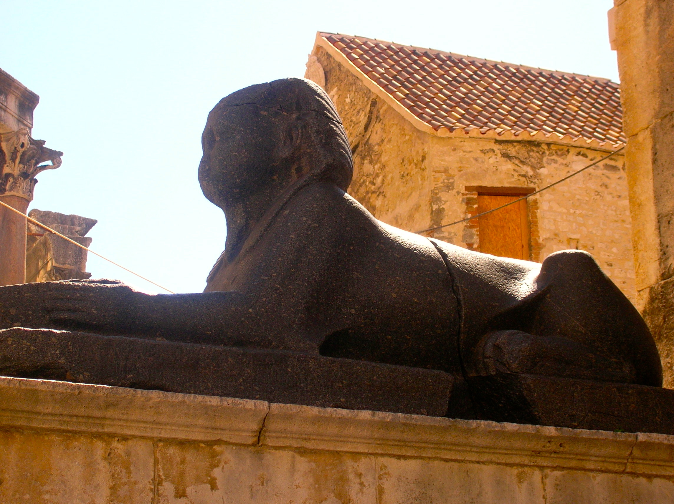 An Egyptian sphinx still guards the entrance to what was once Jupiter's Temple. Photo by Marla Norman.