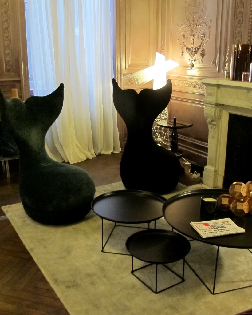 Whimsical furniture by Hubert le Gall fill the living areas and guest rooms.