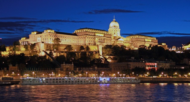 Up high on Buda Hill, the Royal Palace, literally crowns the city. Photo from Wikipedia.