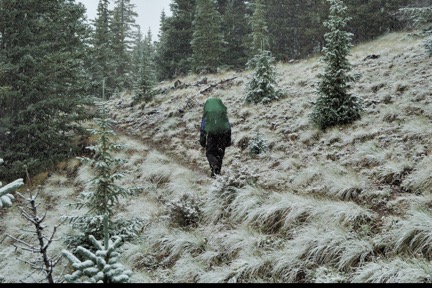 Hiking in the snow towards San Luis Pass. Photo by Paul Hedquist.