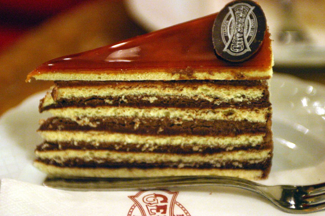 Dobos Jozsef Tort - an exquisite nine layers of chocolate. Photo coutesy of Café Gerbeaud Restaurant.