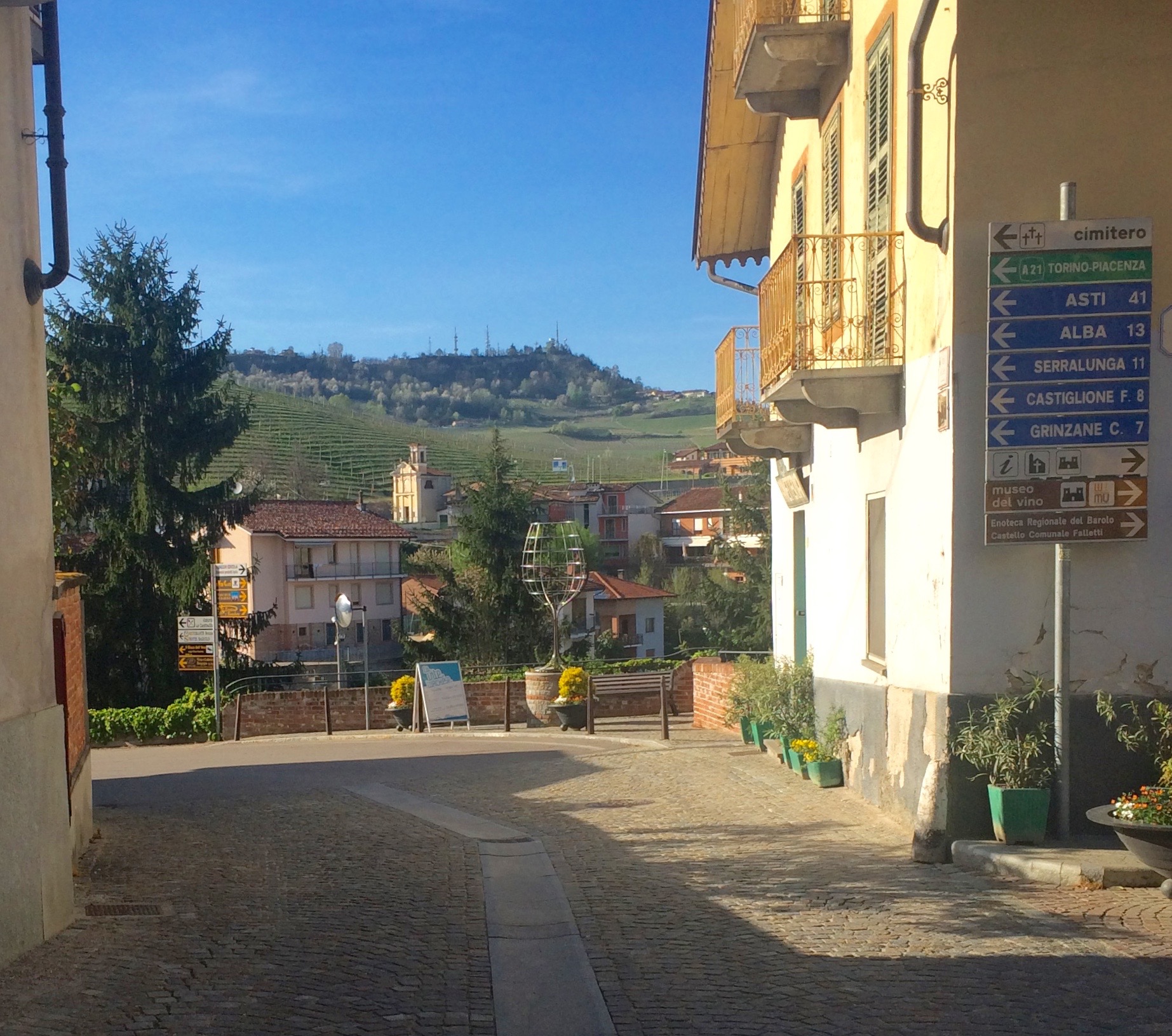 Strolling through the streets of Barolo.