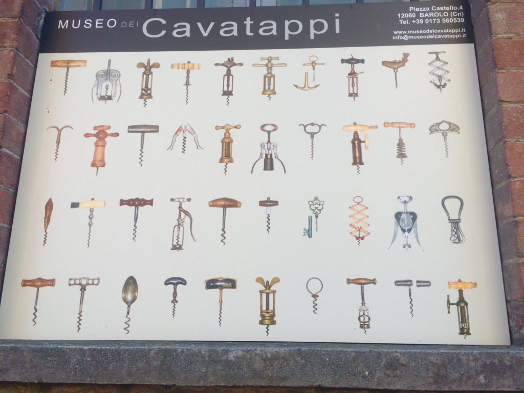 Museo dei Cavatappi in Barolo catalogs over 500 types of corkscrews.