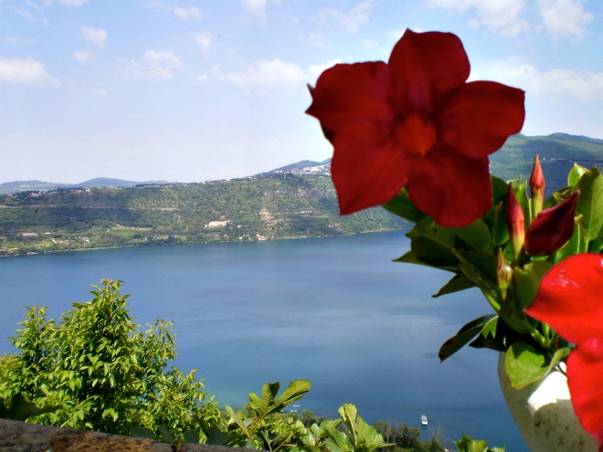 Lake Albano provides dramatic views from Castel Gandolfo.