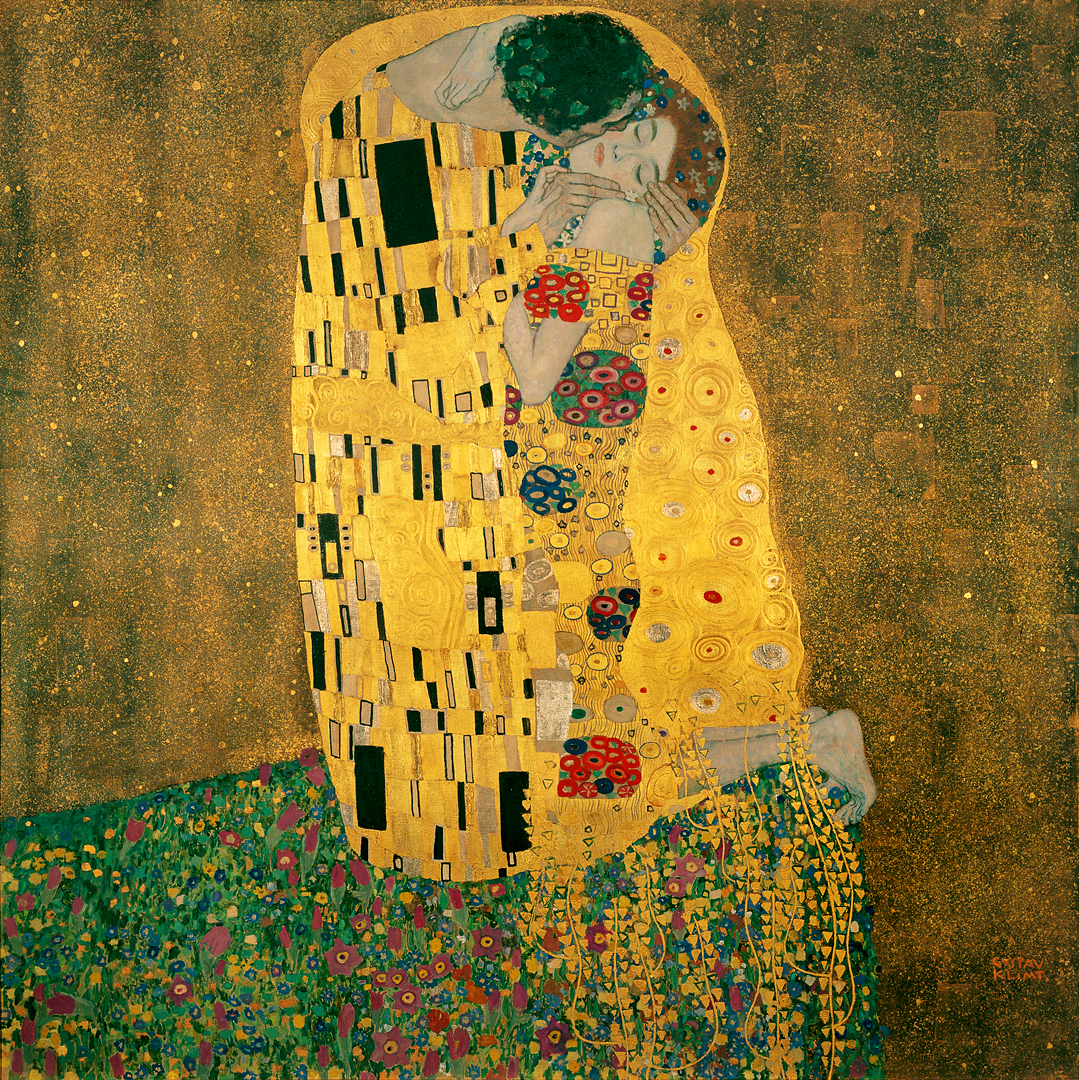 Gustav Klimt's The Kiss. Photo from Wikipedia.