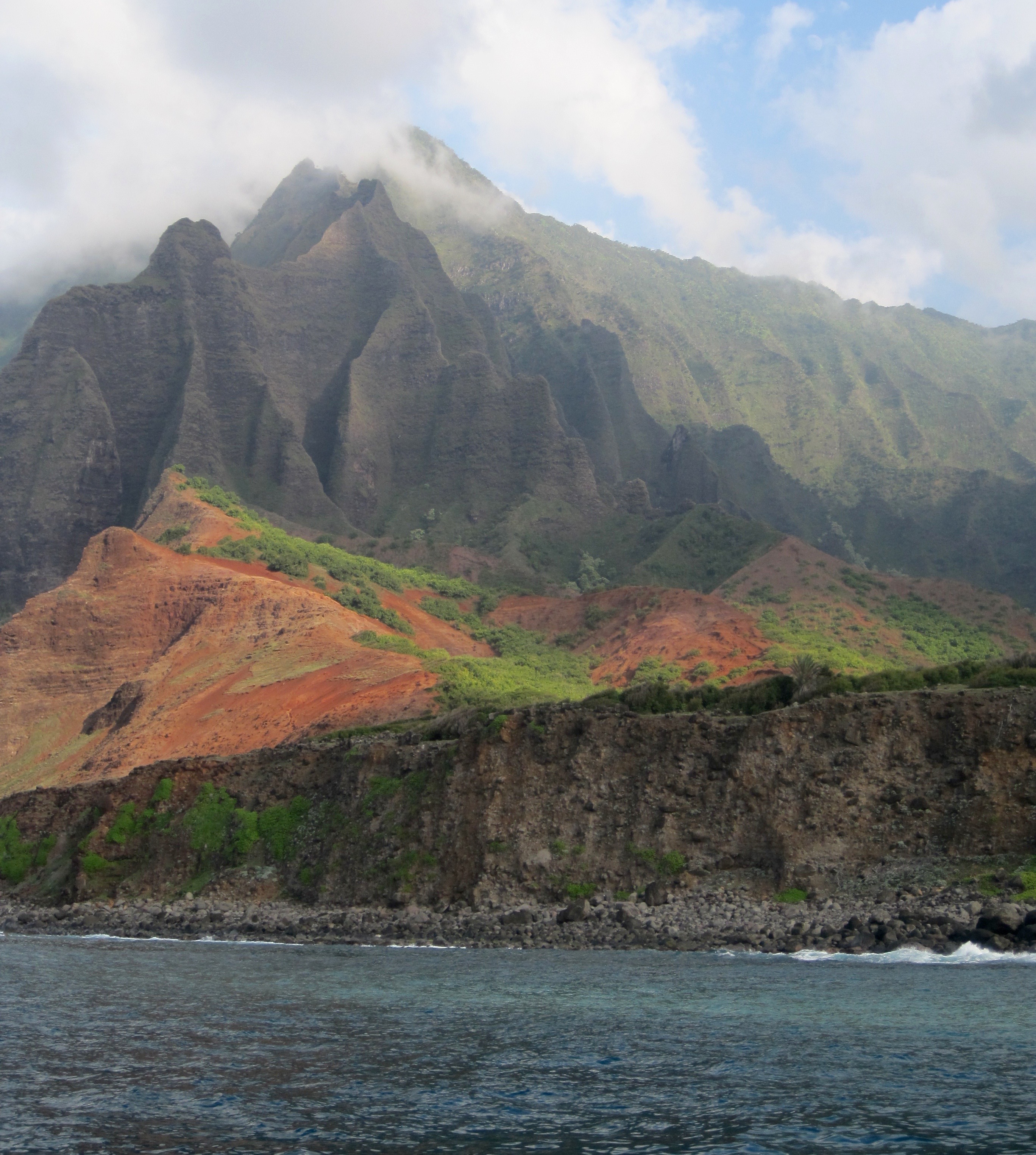 Vivid colors and mountain rain forests along the Nā Pali coast. Photo by Marla Norman.