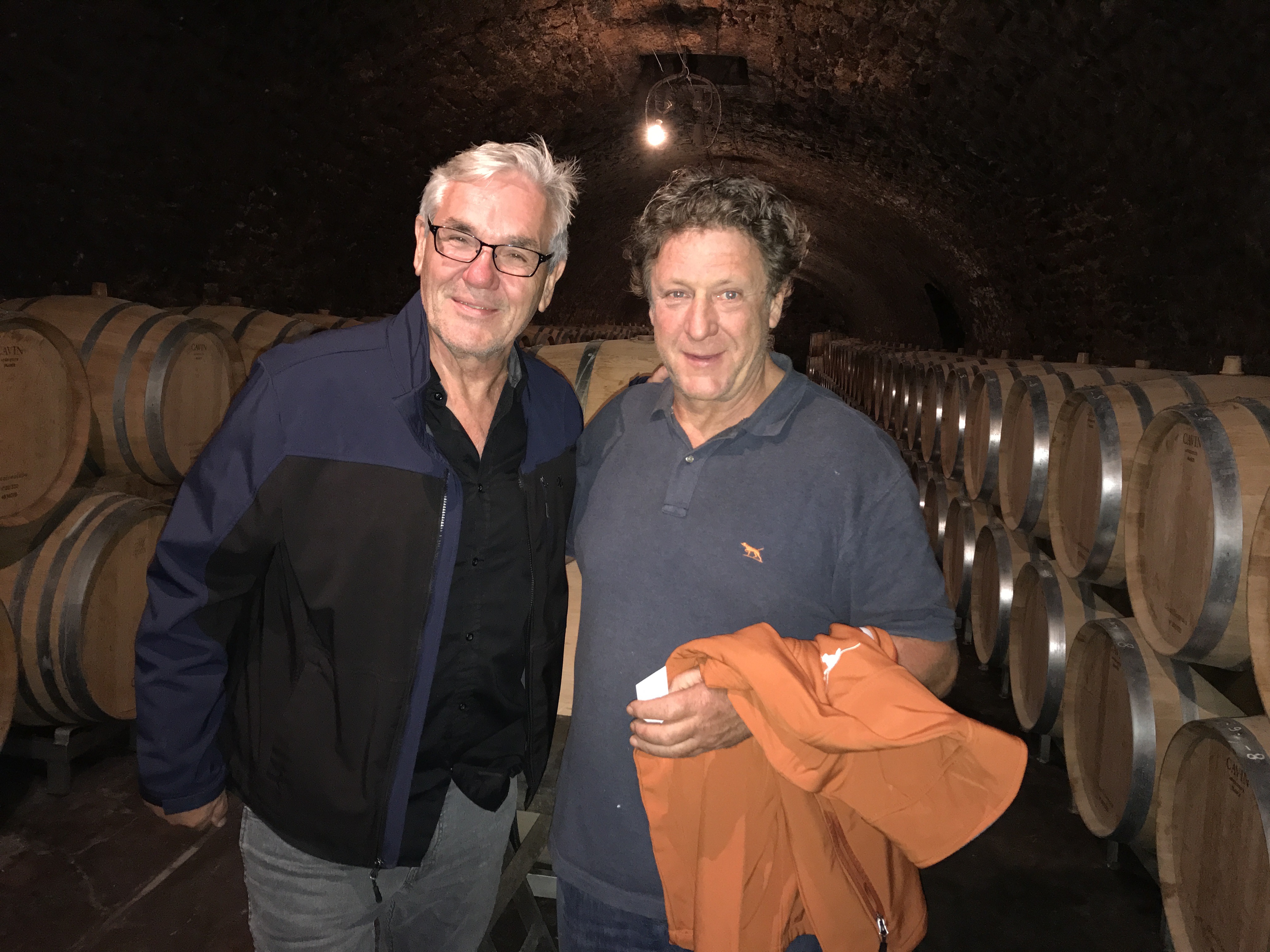 Michel Thibault with Anselme Selosse at Domaine Jacques- Selosse. 