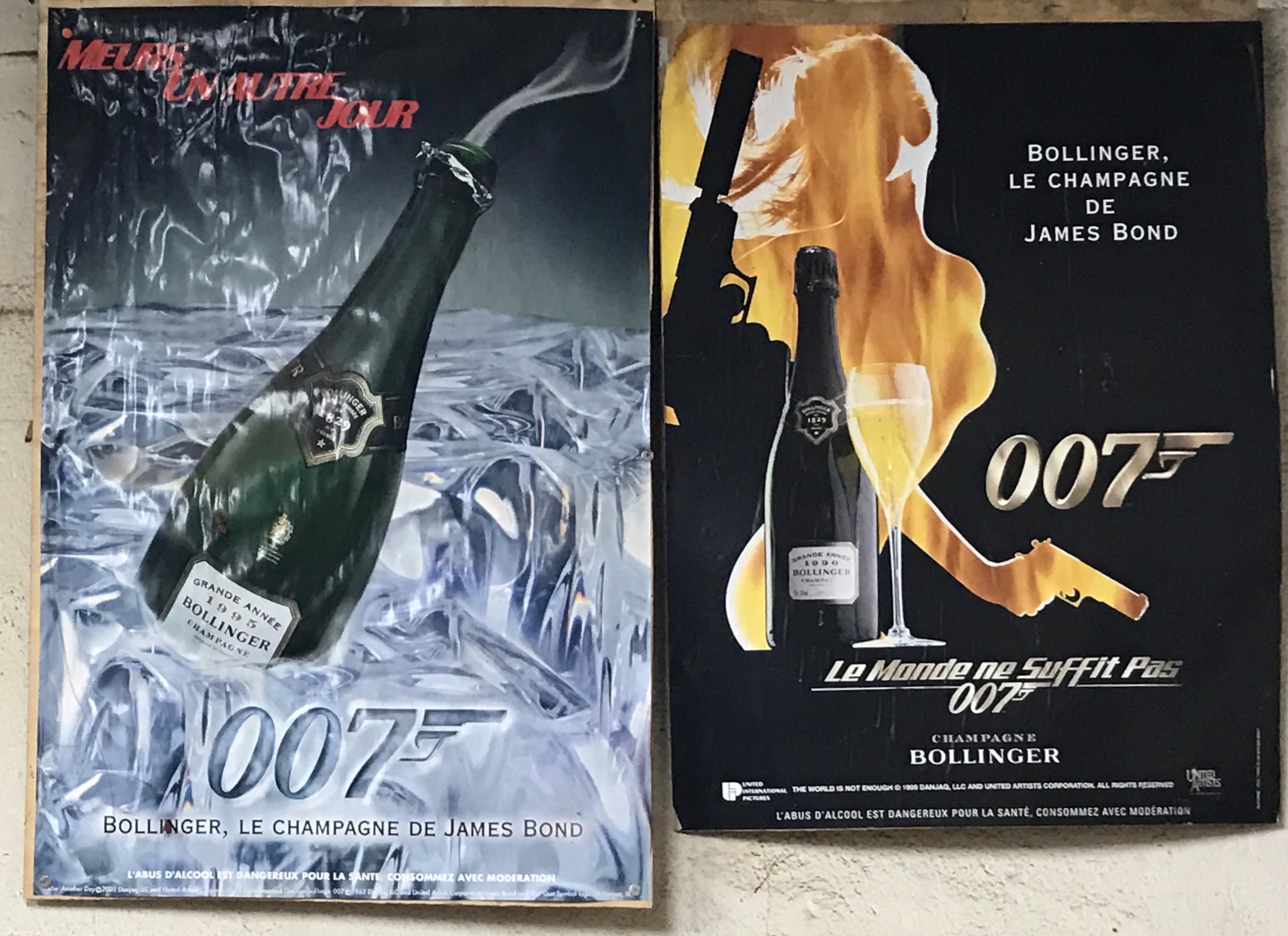 James Bond posters promoting 007’s favorite Champagne. 