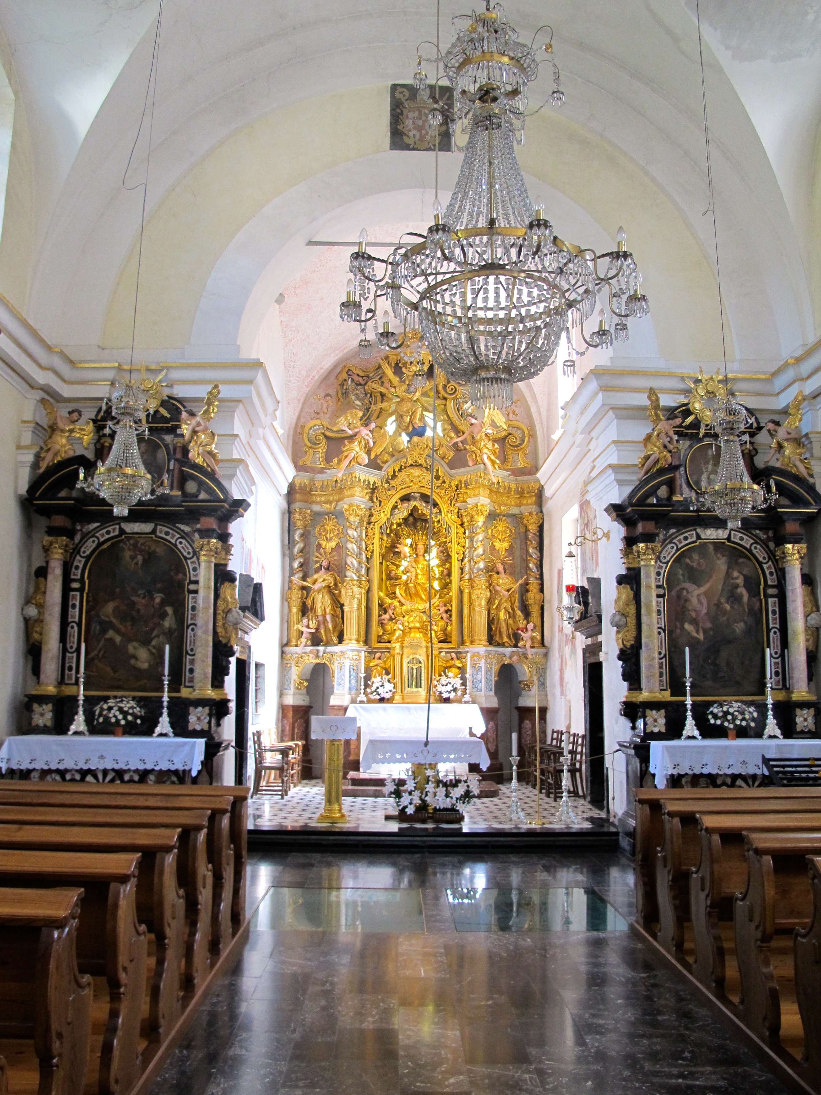 The main altar at the Church of the Assumption was carved in 1747.