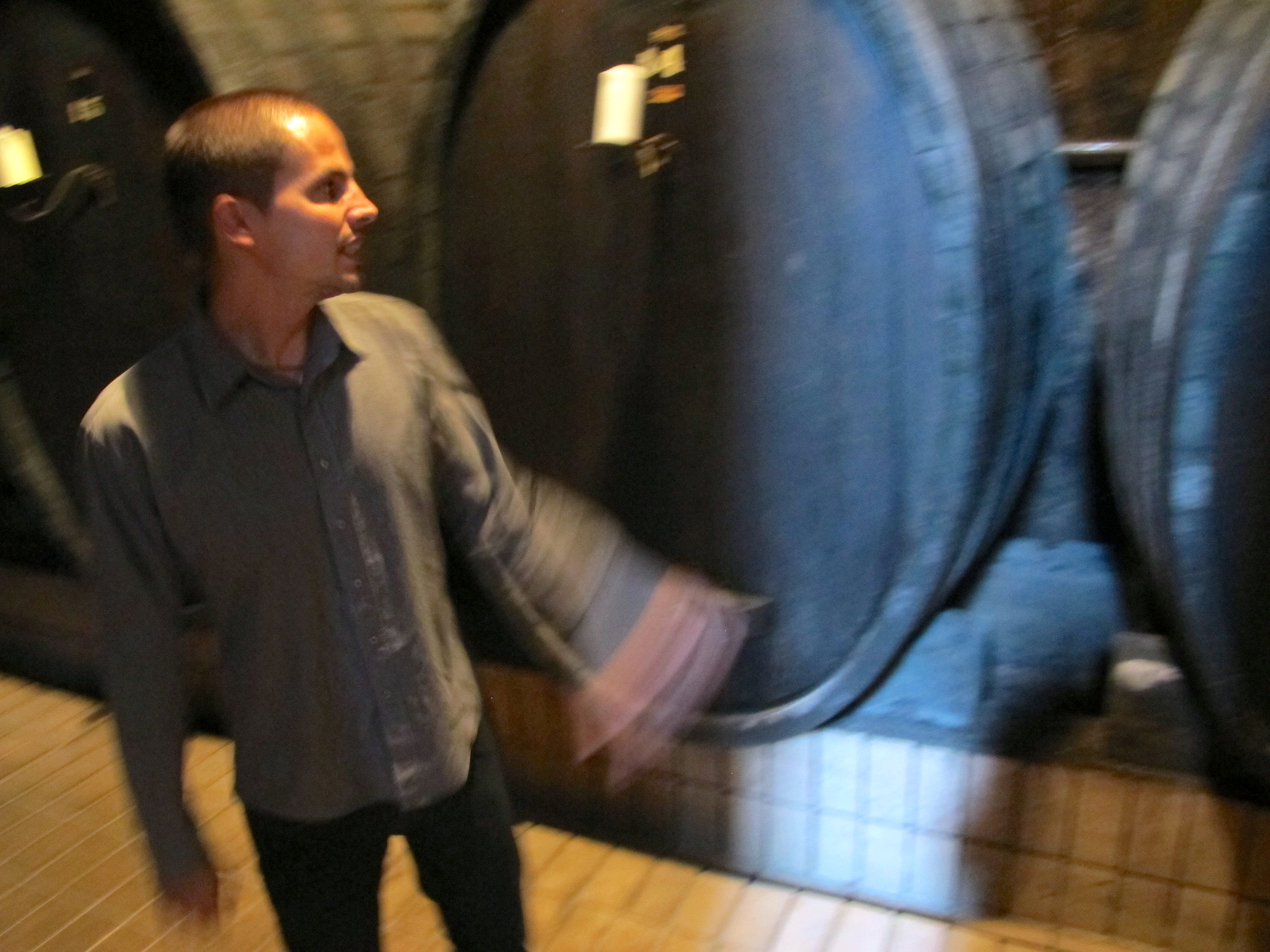 At Vinag, the largest wine cellar in Europe - over 2.5 kilometers or 1.5 miles long.