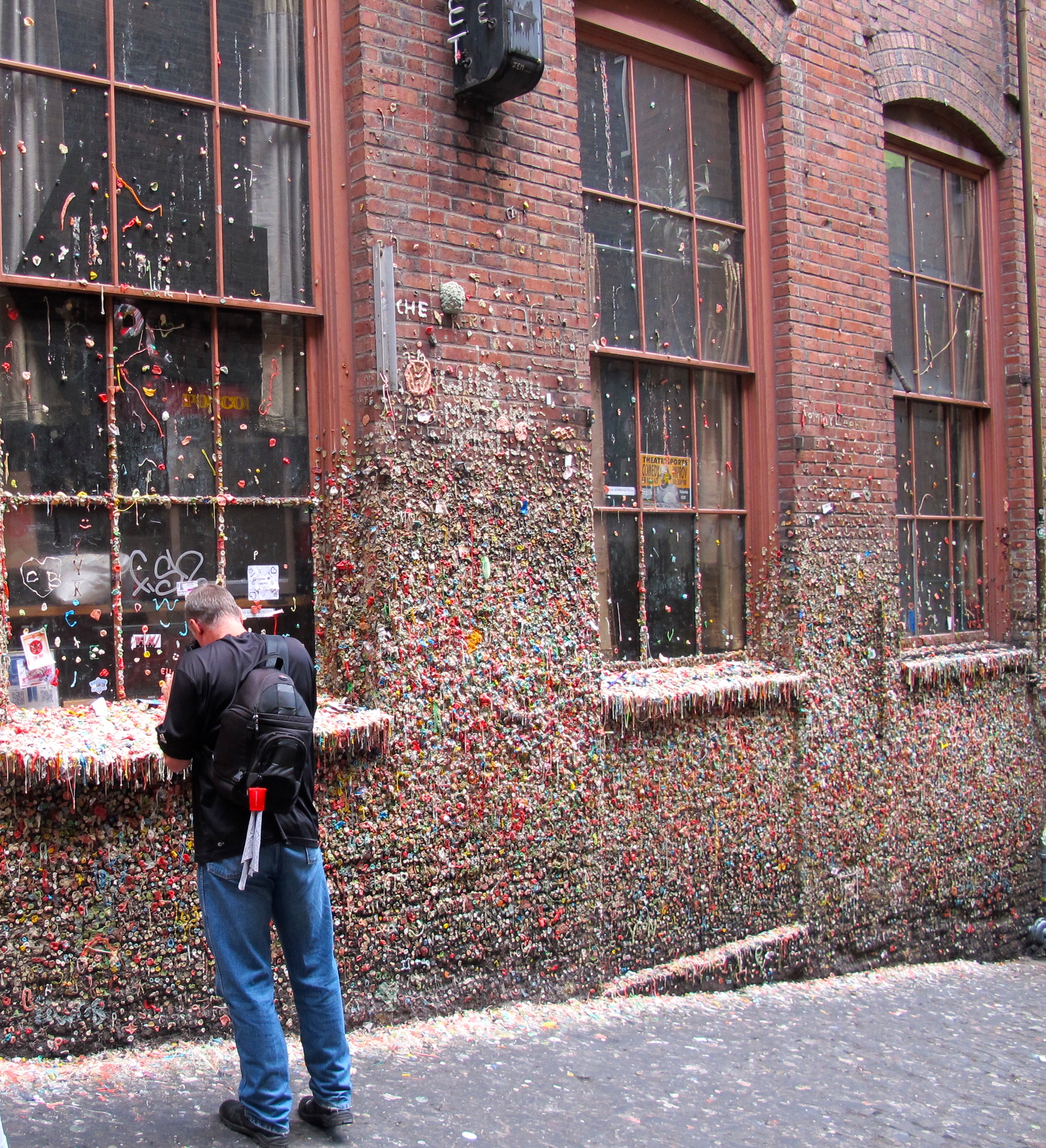 Not for germaphobes, the Gum Wall is many inches thick over 15-feet high!