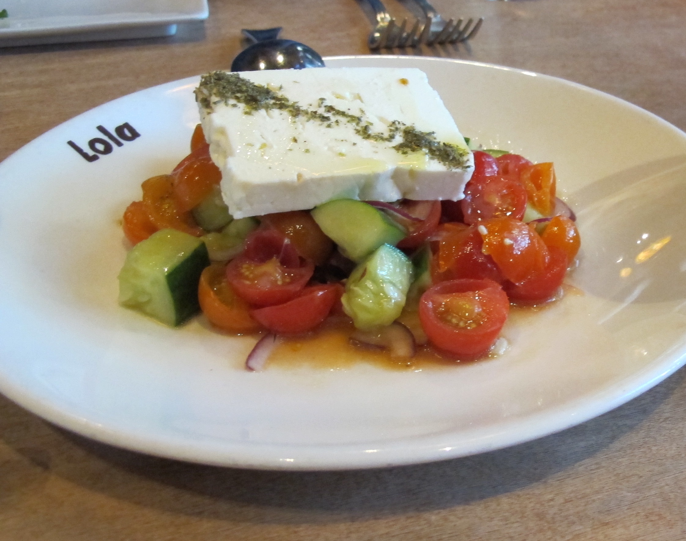 Fresh and light - Feta Cheese, Cucumbers, Tomatoes & Red Onion. Photo by Marla Norman.